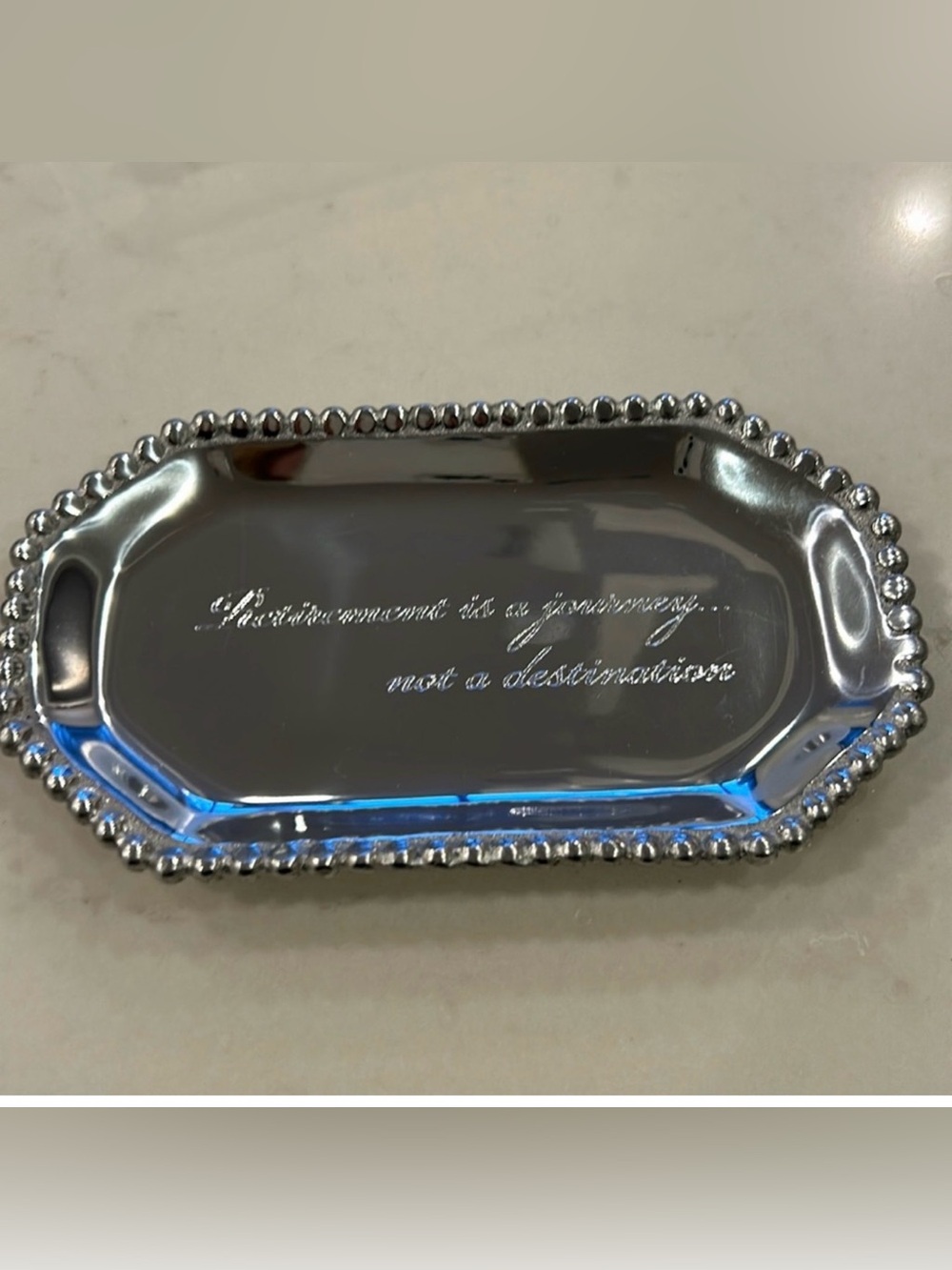 NWT Mariposa small dish. “Retirement is a journey not a destination”. NWT